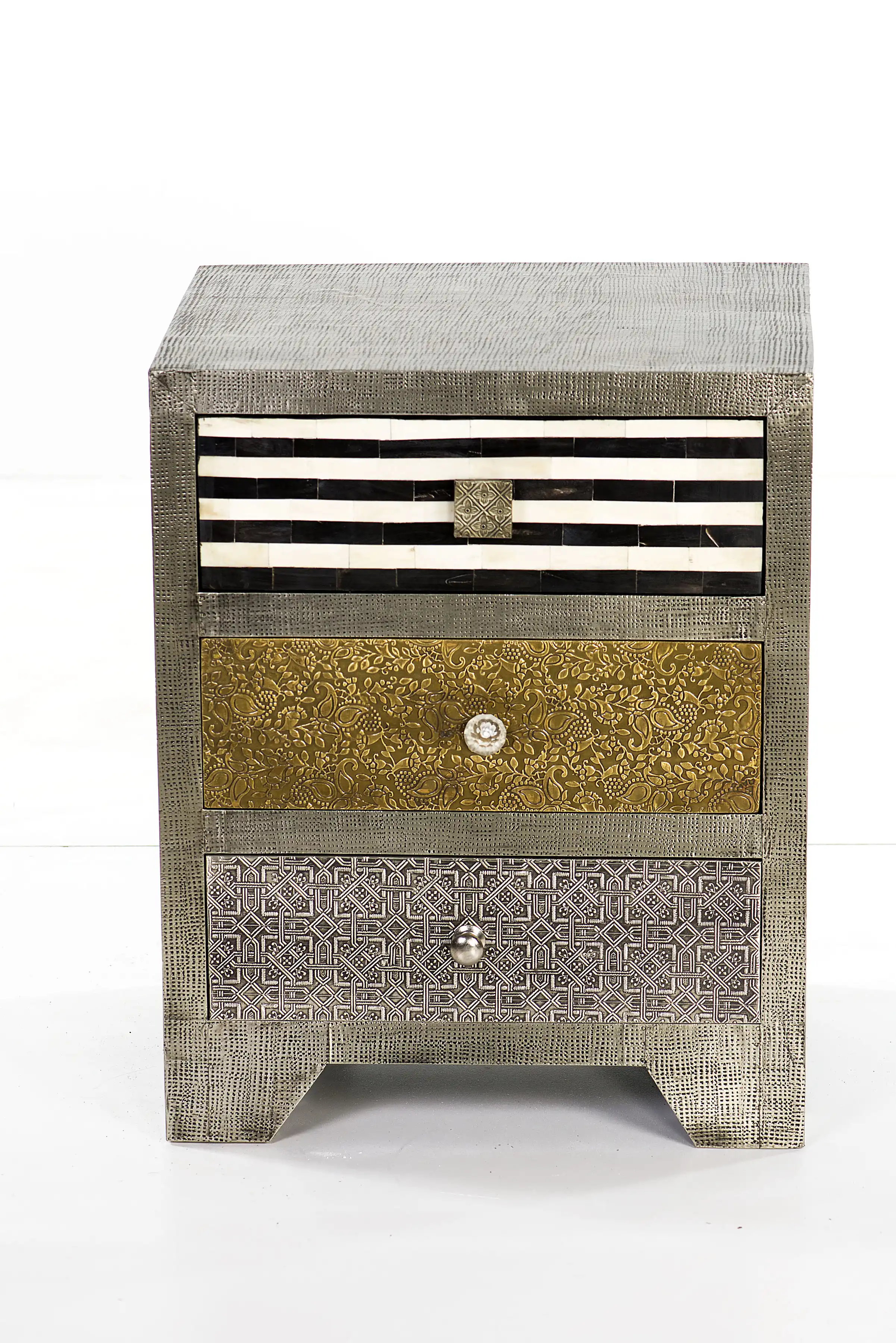 Maya Side Table with 3 Drawers - popular handicrafts